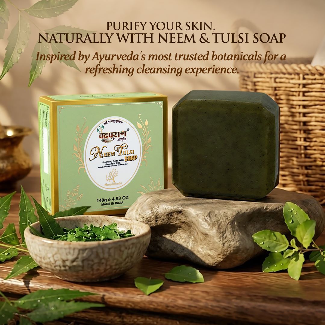 Handmade Neem and Tulsi soap for natural skincare