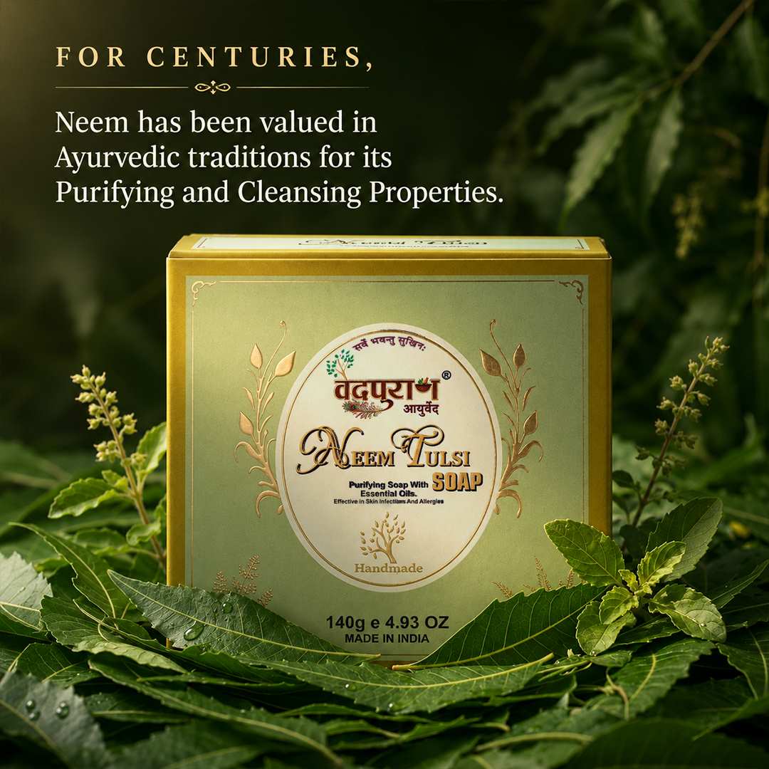 Neem Tulsi Ayurvedic handmade soap with natural herbal ingredients