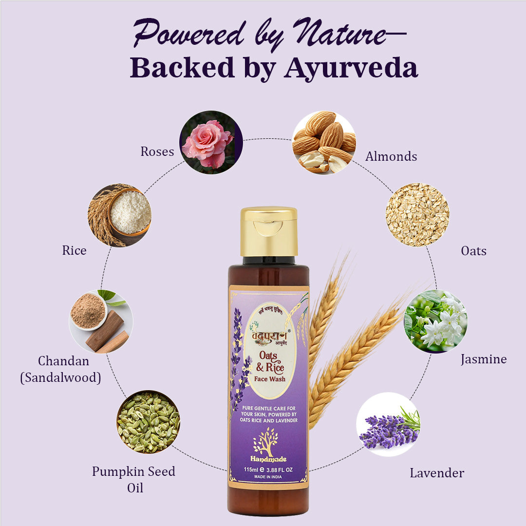 Oats & Rice Face Wash – Gentle Ayurvedic Cleanser for Glow