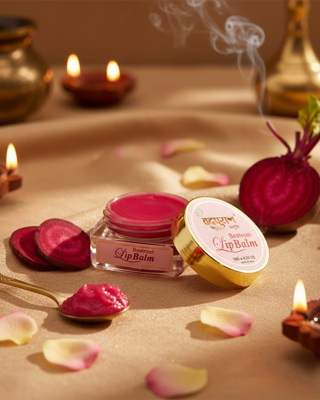 Beetroot Lip Balm | 100% Natural | Lip & Cheek Tint | Heals Dry, Dark & Pigmented Lips - 10g