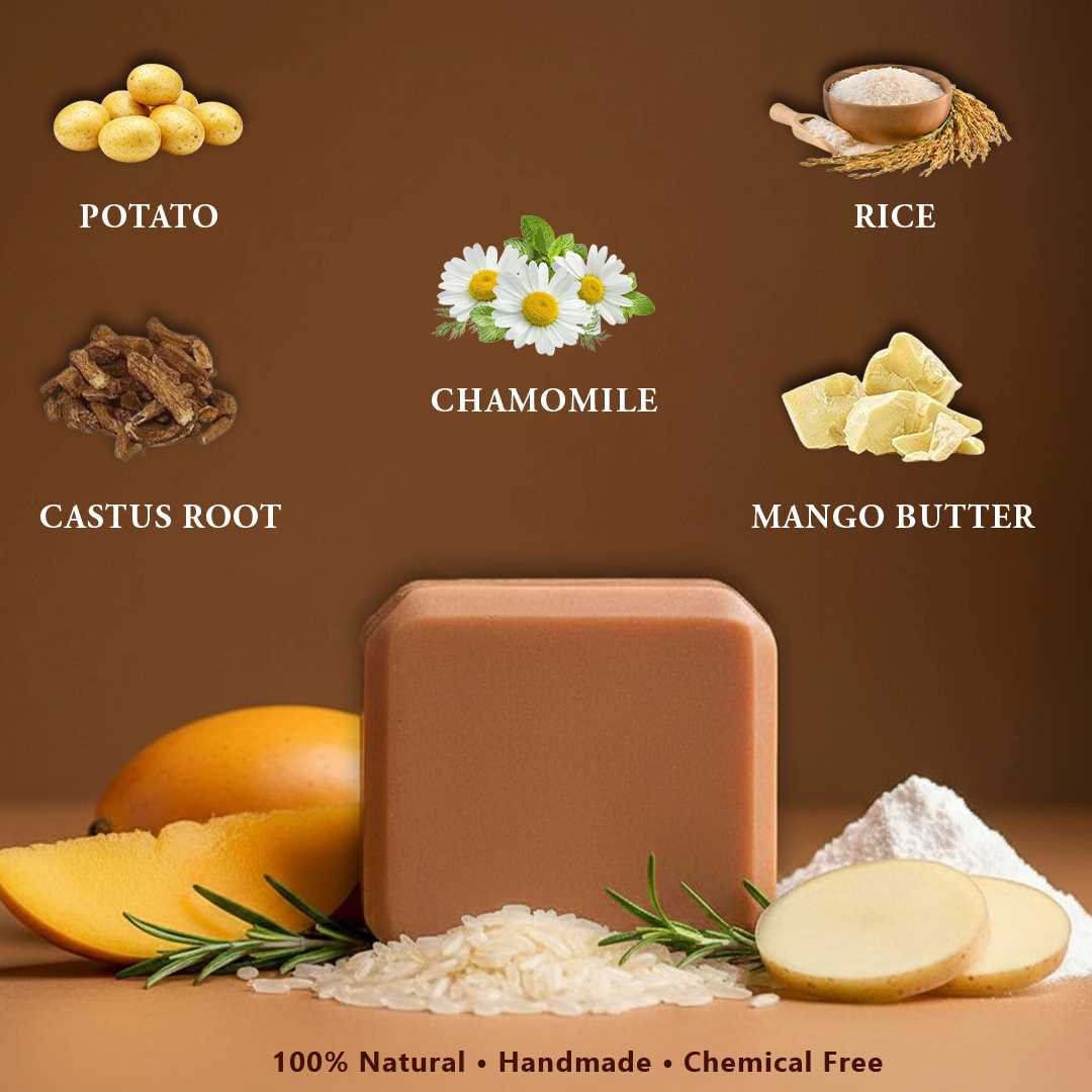 Potato Rice Soap – Ayurvedic Tan Removal & Skin Brightening Soap
